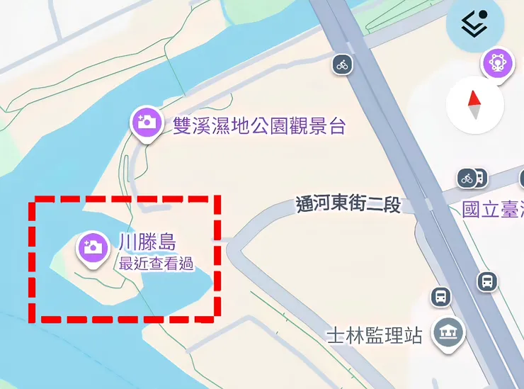 川滕島位置，擷取自 Google Maps