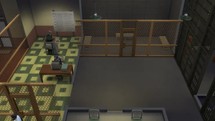 有網的地方是監獄。看管犯人也是警察的工作。