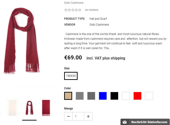 Gobi Cashmere圍巾定價