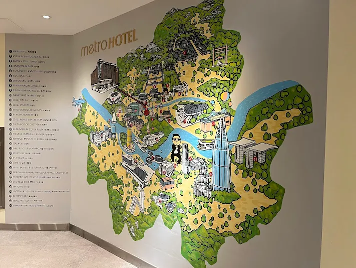 Metro Hotel電梯前首爾Ｑ版圖