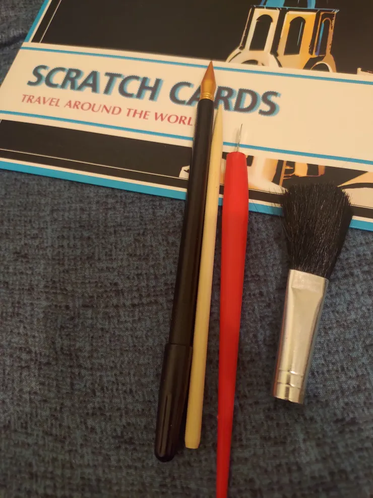 刮畫使用的工具 （購買時都會附贈工具包）