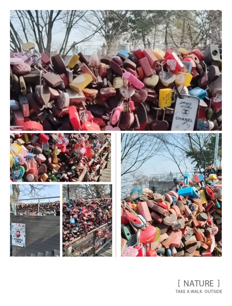 滿滿的愛情鎖，看久了也是會有一點密集恐懼😁 