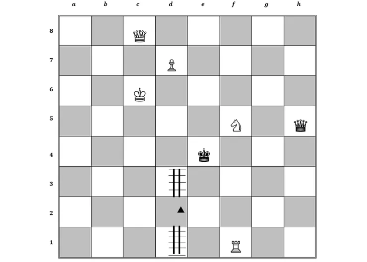 棋盤十三﹕白棋騎士走 e7-f5 