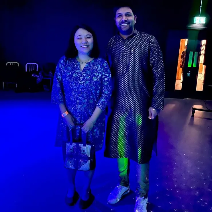 與前社長的合影。