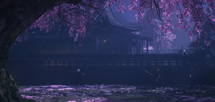 櫻花樹下，兩人展開最終對決。