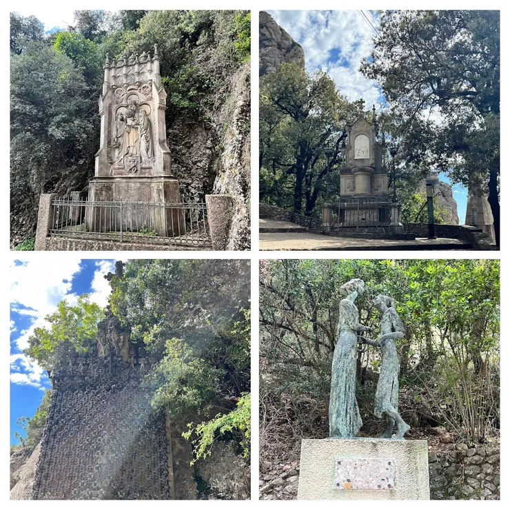 途中設有十多座宗教雕塑與藝術裝置