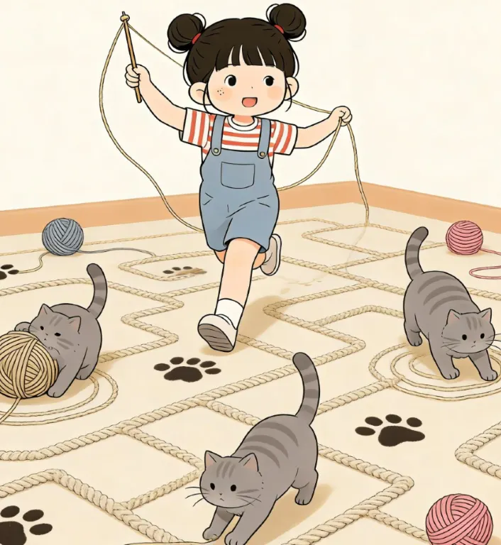 丸子家的毛毛只要看到毛線、毛繩，牠們就像開了關一樣，瞬間興奮起來