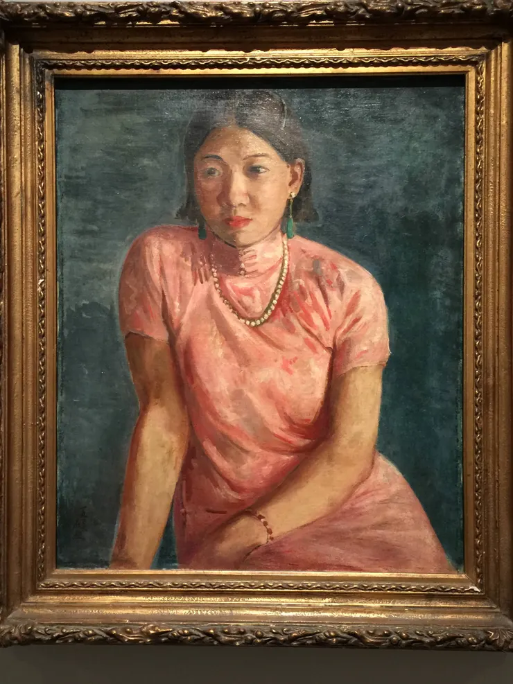 李石樵〈珍珠的項鍊〉