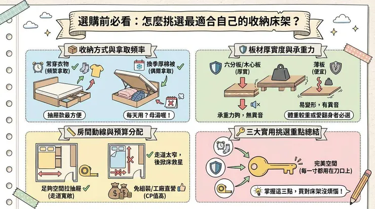 選購前必看：怎麼挑選最適合自己的收納床架？