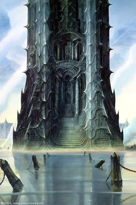 歐散克塔被摧毀的景象by  John Howe