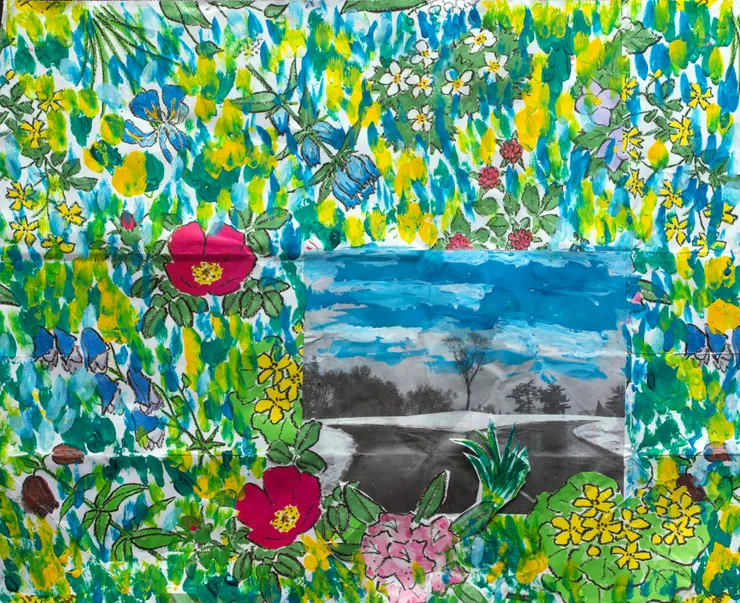 鄧博仁〈開門〉攝影、拼貼、複合媒材 44 x 35.5 cm