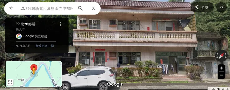 22萬里區內中福八八號位於八九與八七之間但未掛門牌