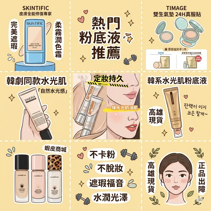 【粉底液推薦】帶妝8小時不暗沉!Dcard/PTT熱推持久底妝:油肌/混合肌人,柔霧濾鏡潤色霜/彩棠雙生氣墊