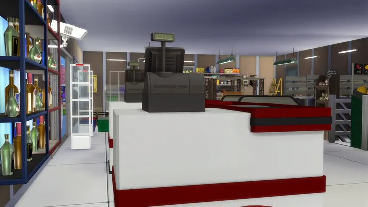 這樣看收銀櫃枱好像很整齊的工廠車間。