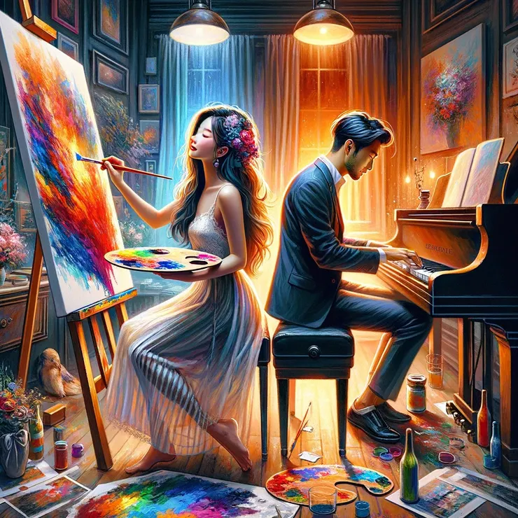 我用畫去回應我老公的音樂