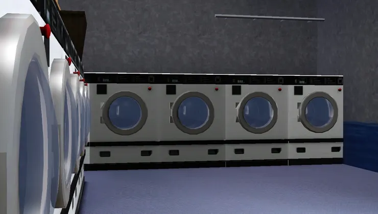 裏面的是乾衣機，衣服洗好拿過去烘乾就好。