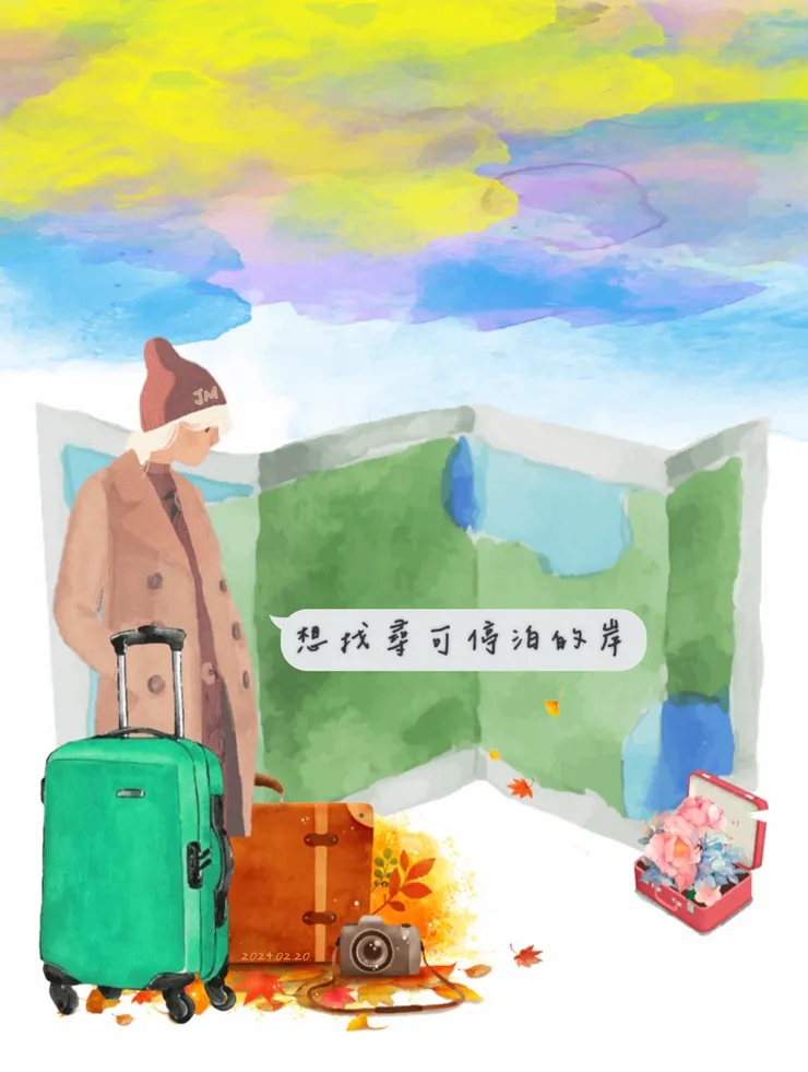 找岸的旅人。(圖以Mori手帳及Vivisticker製作)