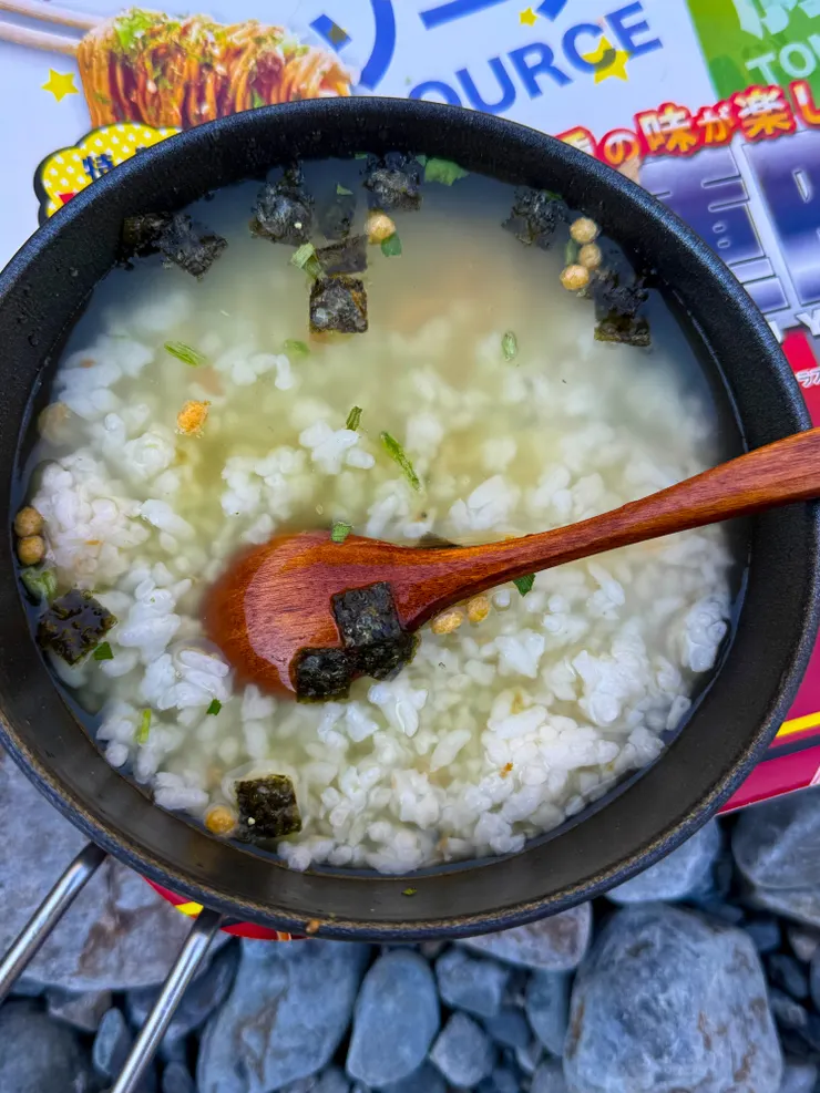 熱呼呼的哇沙比湯泡飯～