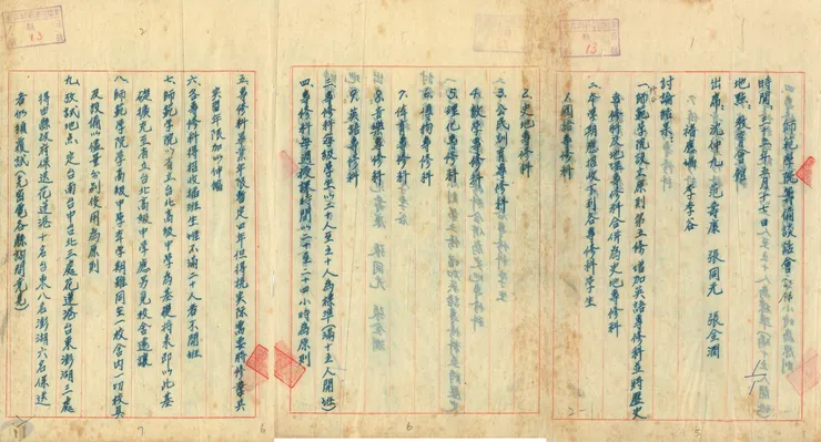 圖1 師範學院籌備談話會紀錄 案名：秘書 檔號：0035/160.1/01 來源機關：國立臺灣師範大學 管有機關：國家發展委員會檔案管理局