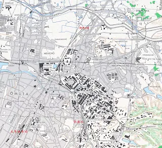 大牟田、旭町與宮浦的相對位置
1945-1946年美軍1/12500地圖(圖片來源:美國德州大學，大圖連結點此)
