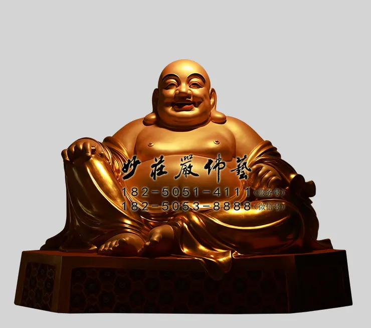 銅雕貼金彌勒佛塑像