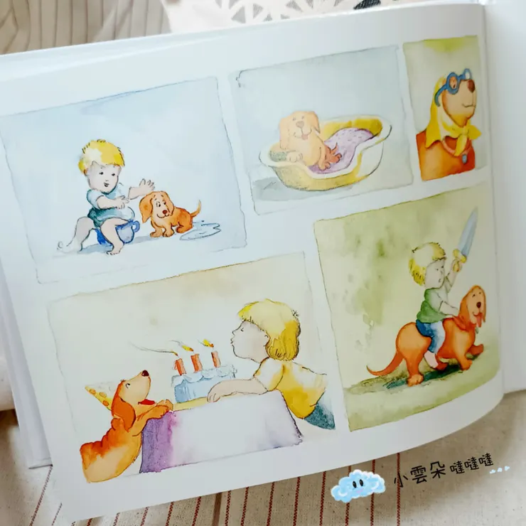 小男孩和阿雅一起玩(小雲朵最喜歡這一頁)