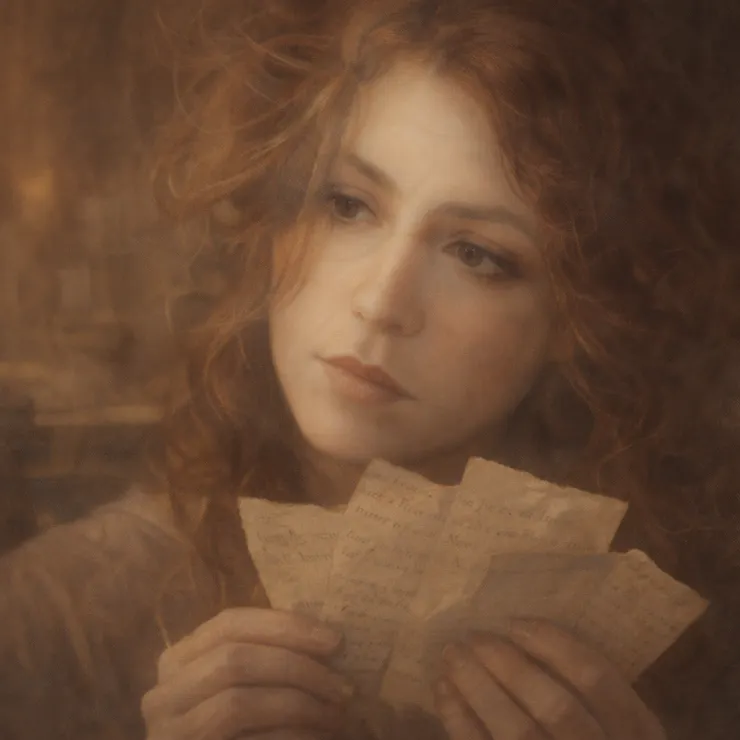 When her fingers touch the faded lines, she feels a subtle warmth, as though each incomplete phrase still holds the pulse of the writer's hesitation.