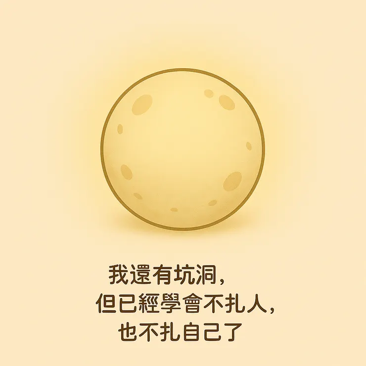 「從一隻渾身充滿刺的小刺蝟， 慢慢搖身一變，減掉了滿身的刺。 每根刺都漸漸變鈍、變圓潤，像被修剪過一樣。 好像跟我自己在減重差不多， 少了那些刺，竟然也真的輕盈了起來。 哈哈哈～別人搖身變公主， 我倒是搖身變成了一顆圓滾滾的軟球。 講起來好笑，卻也覺得很舒服。」