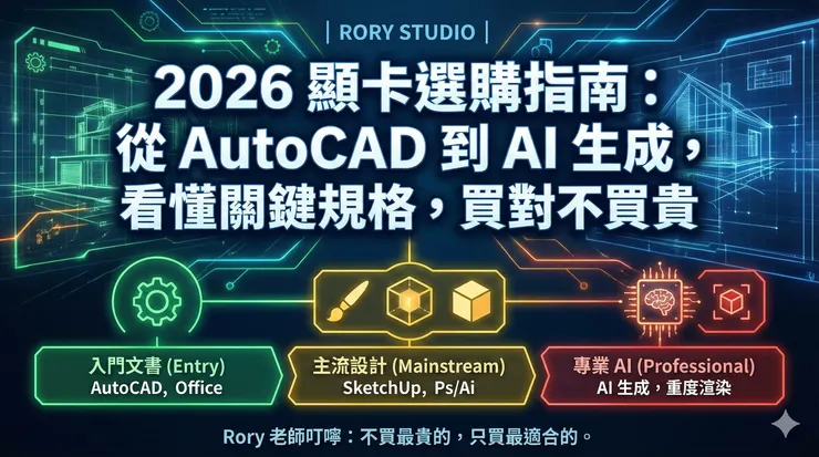 【2026 硬體指南】顯卡選購全攻略：從 AutoCAD 到 AI 生成，看懂關鍵規格