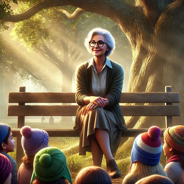 Her eyes twinkle behind her glasses as she describes the magical blooms and the adventures of those who discovered the garden.