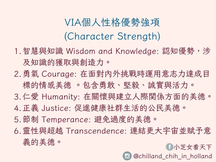 VIA 個人性格優勢強項