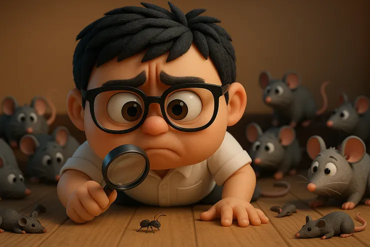 為了捉一隻螞蟻，不管旁邊的老鼠？