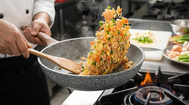 不沾平底鍋示意圖