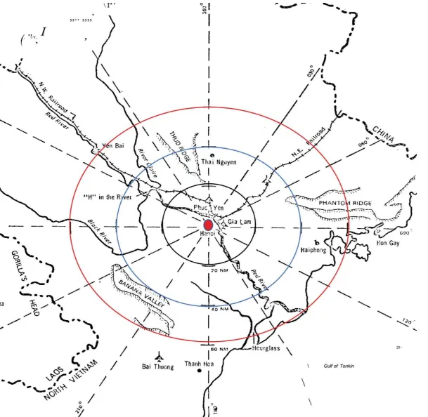 在諸如紅冠這樣的預警與攔截引導單位發現米格活動時，會將河內市中心視為[靶心]，廣播通知米格相對靶心的角度和半徑，有時資訊會包含敵機型號以及對方處於低、中或高空。每一架在空的美軍戰機可以自行推算米格位置，以及相對自己的方向與距離。這種方式的效率不如北越GCI，後者可以直接提供美機相對米格的角度和距離，但由於美軍要管理的空中單位太多，因此這也是唯一可行的方式。