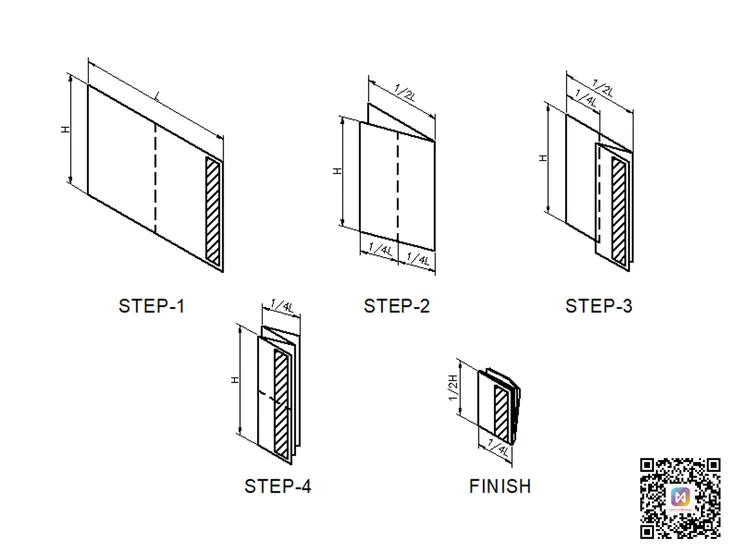 彌封圖袋工程圖摺法