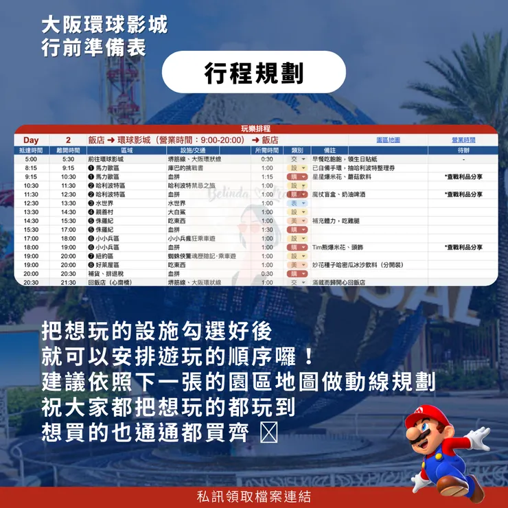日本環球影城行程規劃