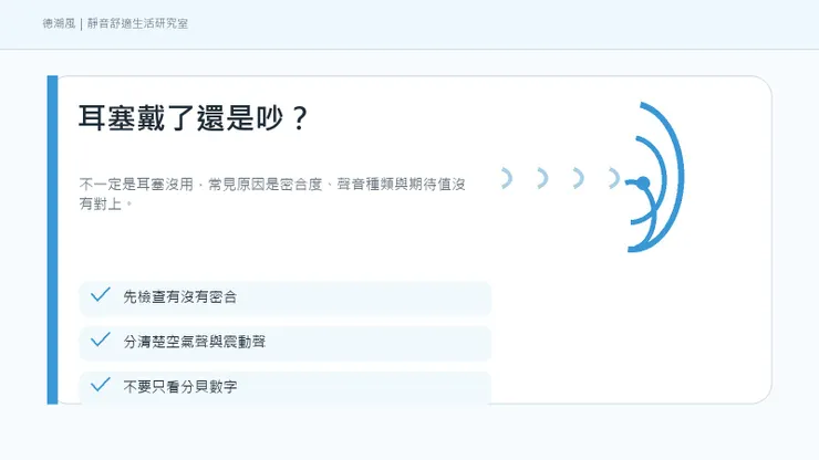 耳塞戴了還是吵的情境示意