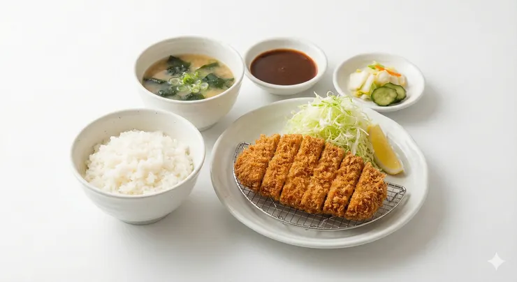 日式炸豬排定食(白底商品圖)