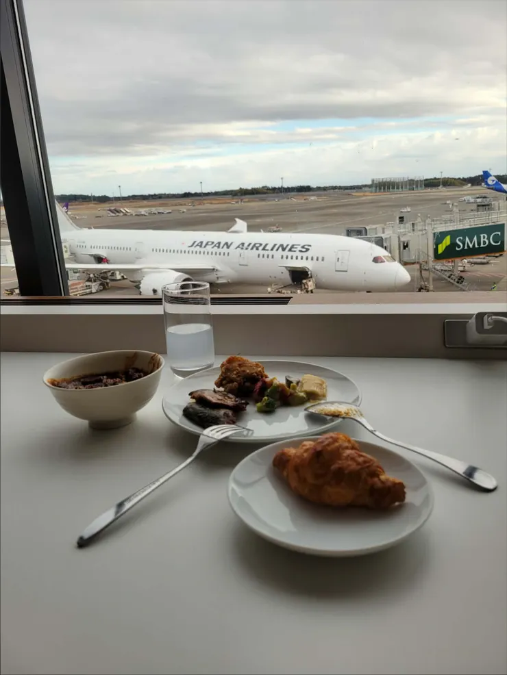 前面剛好停了一台剛降落的787