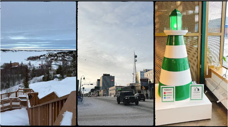 飛行員紀念碑風景｜必拍街邊溫度計｜遊客中心極光指數