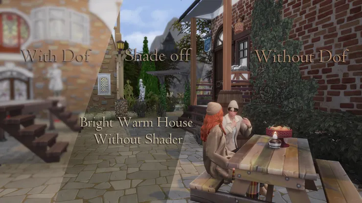 **沒有著色器** 拍攝人物含景色的有無景深效果,場景是遺忘山谷