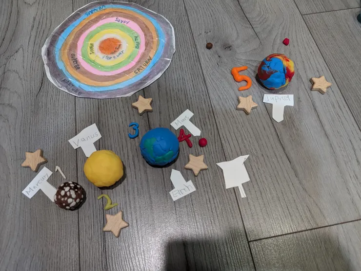 完成品1版，小孩只做到第5行星就停手了，不知道未來還會不會繼續做😅