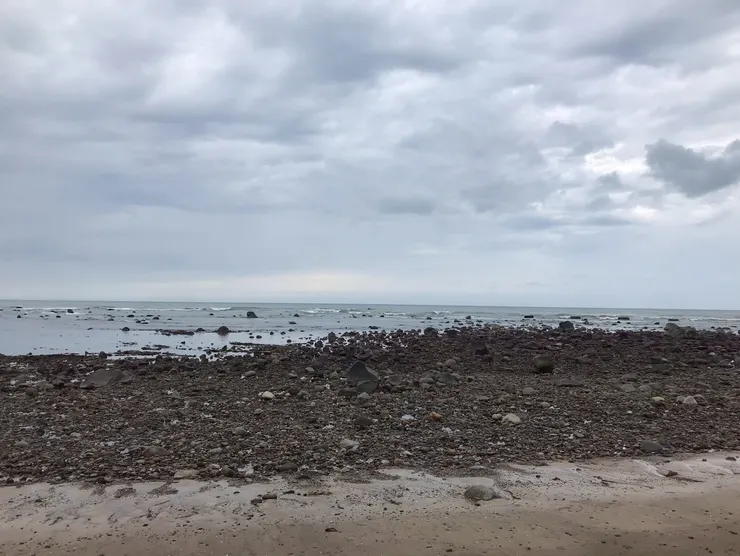 看到岩岸出現就是快到漁人碼頭了喔