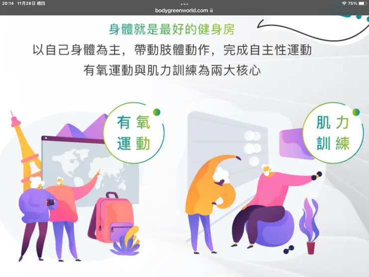 圖一：主動運動範例（https://www.bodygreenworld.com/tw/health/ins.php?index_id=104&index_m_id=15）