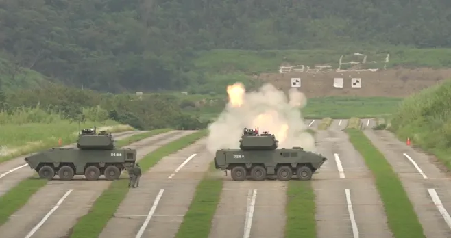 此次特別安排雲豹輪型戰車進行實彈射擊，證明車身穩定度，以破除外界的質疑。
