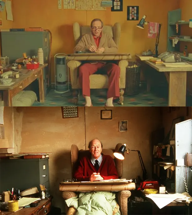 由雷夫·范恩斯（上圖）飾演敘事者羅爾德（下圖）。