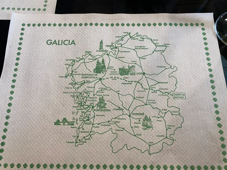 加利西亞地區的地圖餐墊