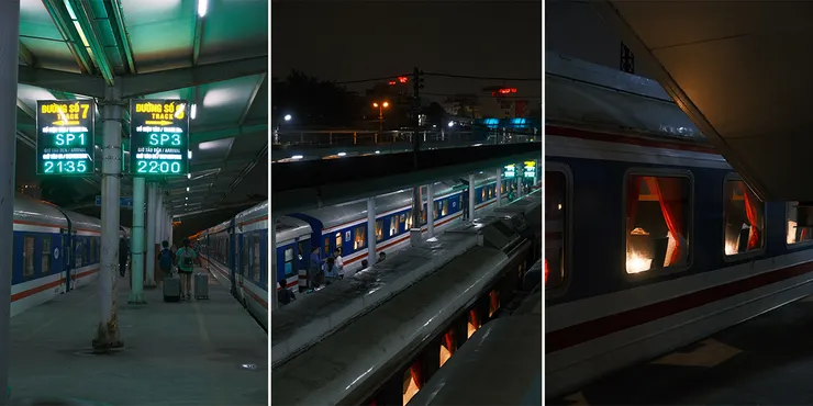 河內車站尋找我們的臥鋪火車車廂