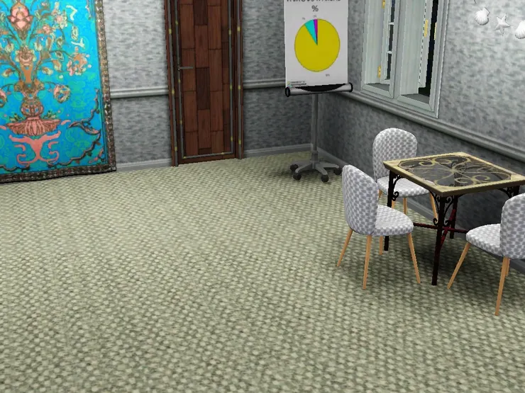 另一邊是小型會議間。如果麥可只想跟幾個人開會便不必動用會議室了，租出去賺錢有利。