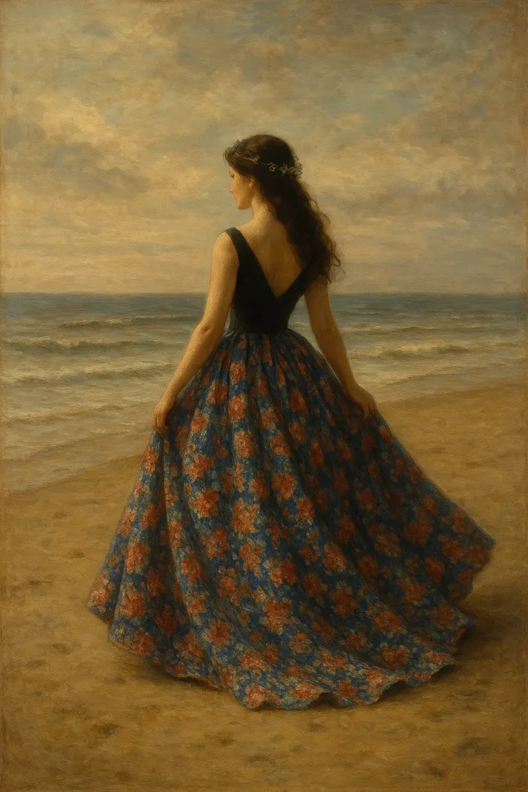 還是歐式畫風，但背景看不出來是海邊。